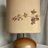 Vintage 1970 turned wooden ball lamp signed