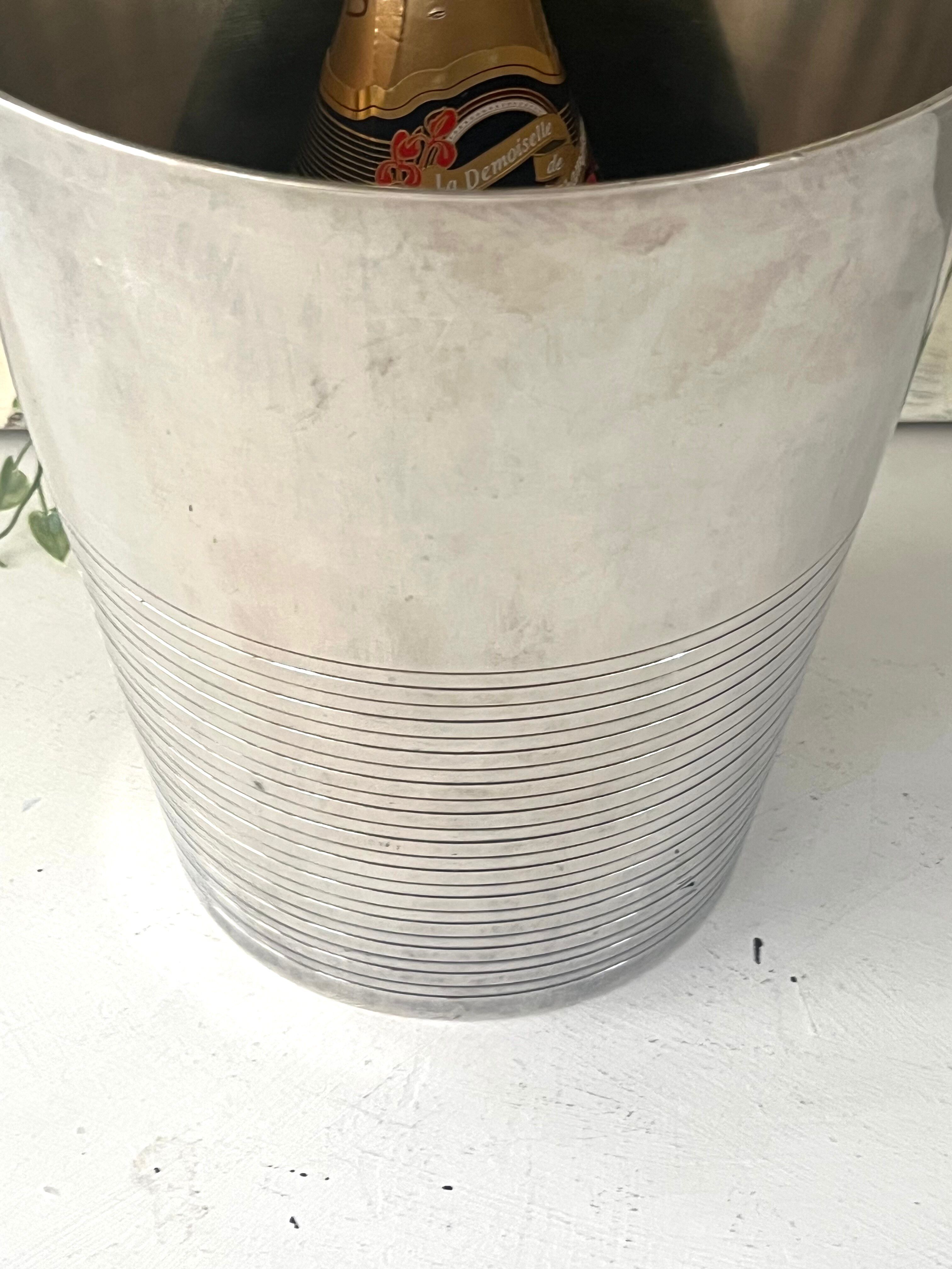 Silver Plated Champagne Bucket St Medard – Art Deco Style Mid Century