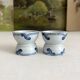 2 old diabolo egg cups, iron earth “Dutch” Creil and Montereau