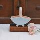 Vintage pink and blue ceramic basket vase