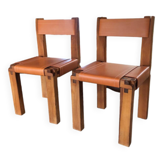 Pair of s11 chairs Pierre Chapo