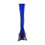 Vase en verre bleu