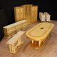 Console italienne en bois exotique du 20ème siècle