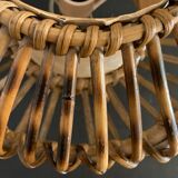 Rattan lamp in the shape of an ellipse Louis Sognot 1950