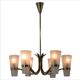 Brass and Glass Chandelier in Lyfa Style, Denmark, 1970s
