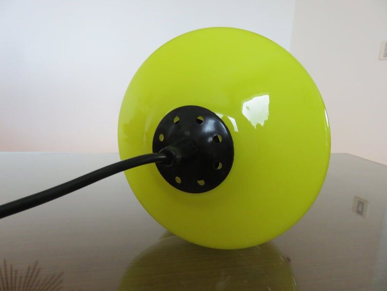 Hanging in yellow opaline 60 70 years