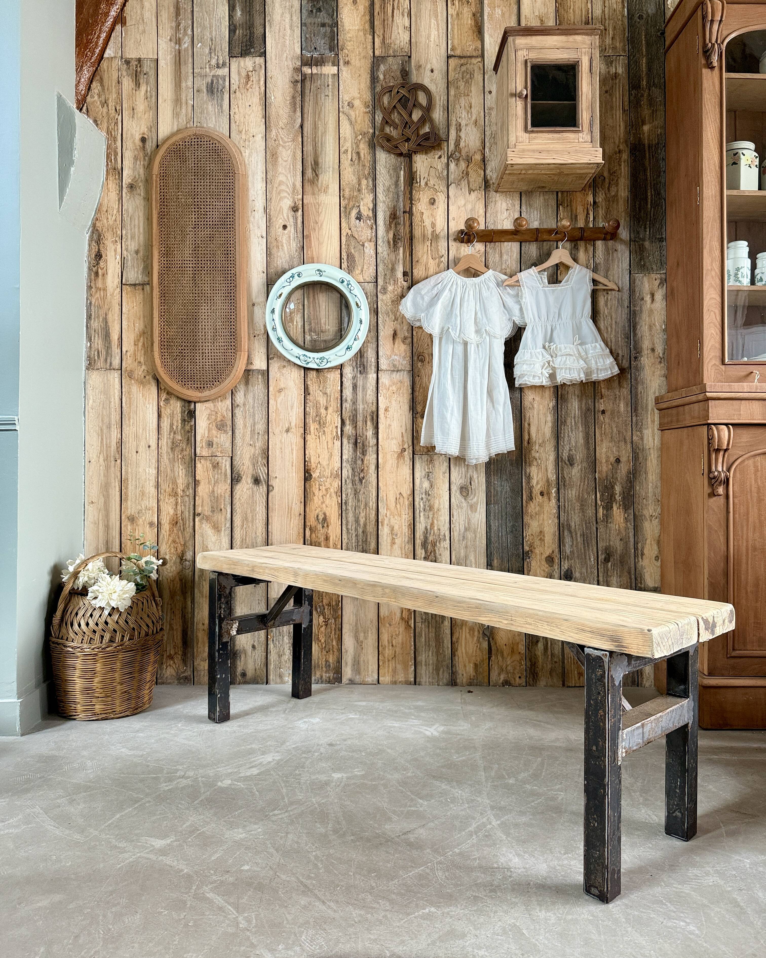 Vintage industrial bench (refurbished)