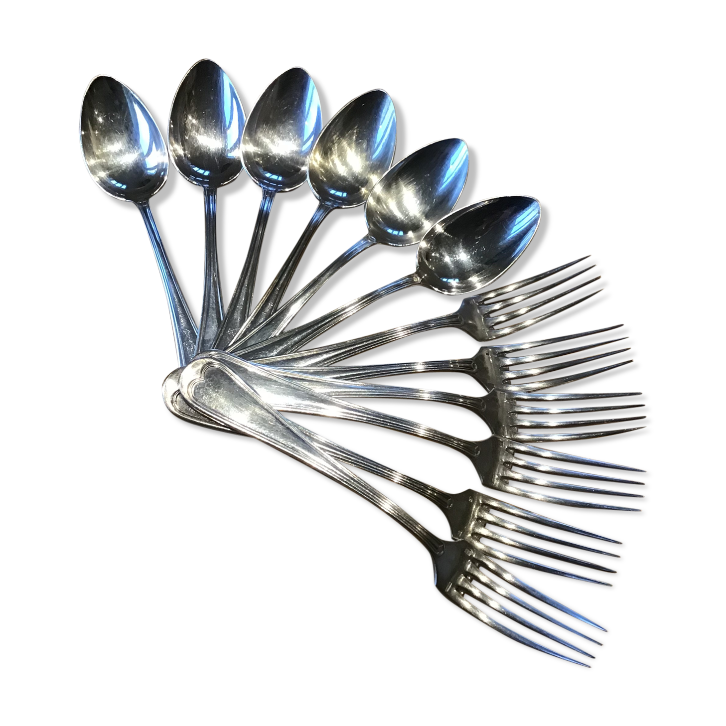 Set of 12 silver metal in their wallet