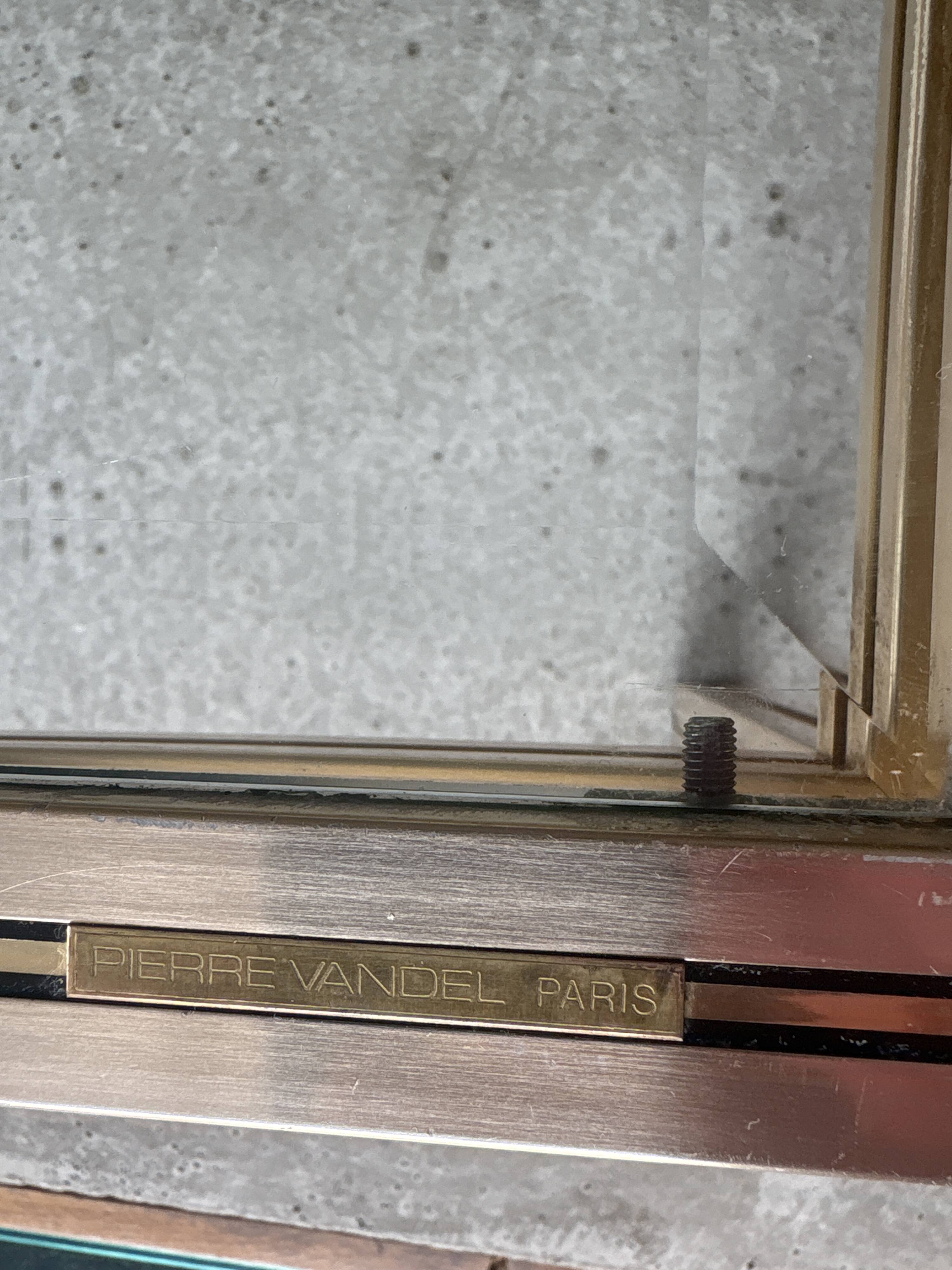 Brass/glass table designed by Pierre Vandel Paris