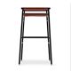Jeu de 4 tabourets de bar artisans contemporains Cuir cognac et métal engomé noir