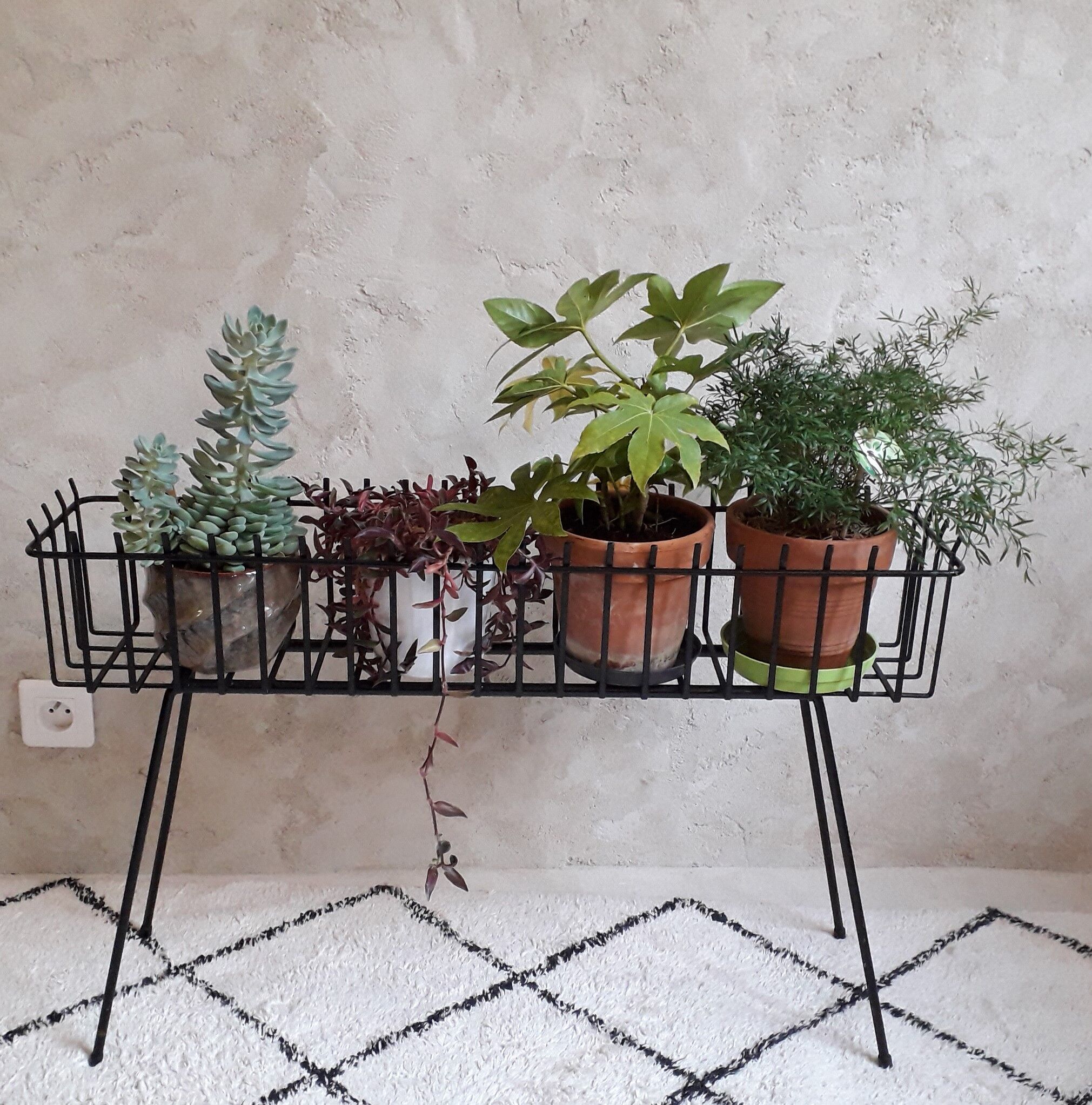 Metal indoor planter