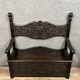 Italian Renaissance style solid wood chest bench decorated with grimacing masks