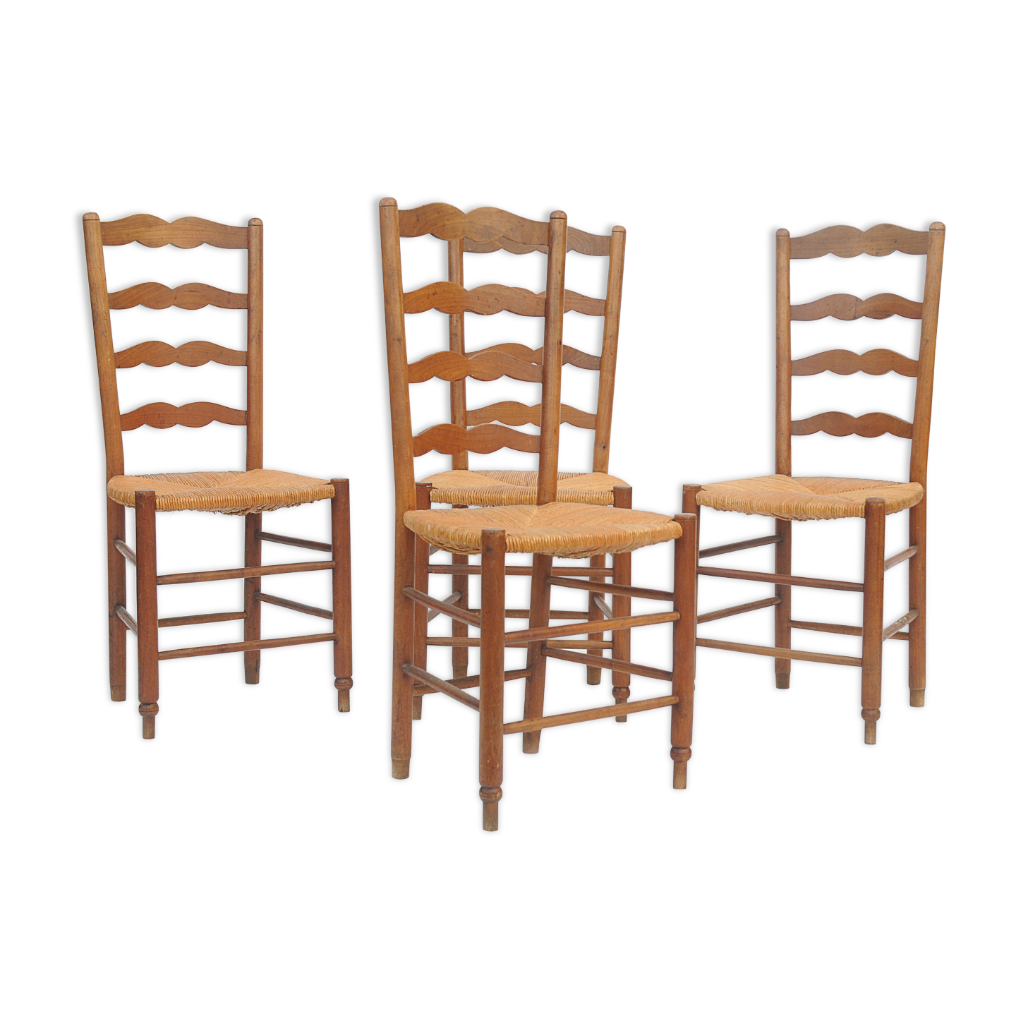 Series of 4 mulched chairs