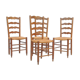 Série de 4 chaises paillées