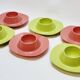 6 vintage plastic egg cups 1960s Schumm Plastic Style new in box