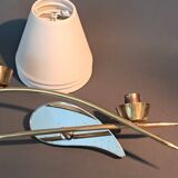 Paire d'appliques en laiton doré et miroir, circa 1960