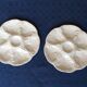Set of 2 French vintage plates in gien white dabbling