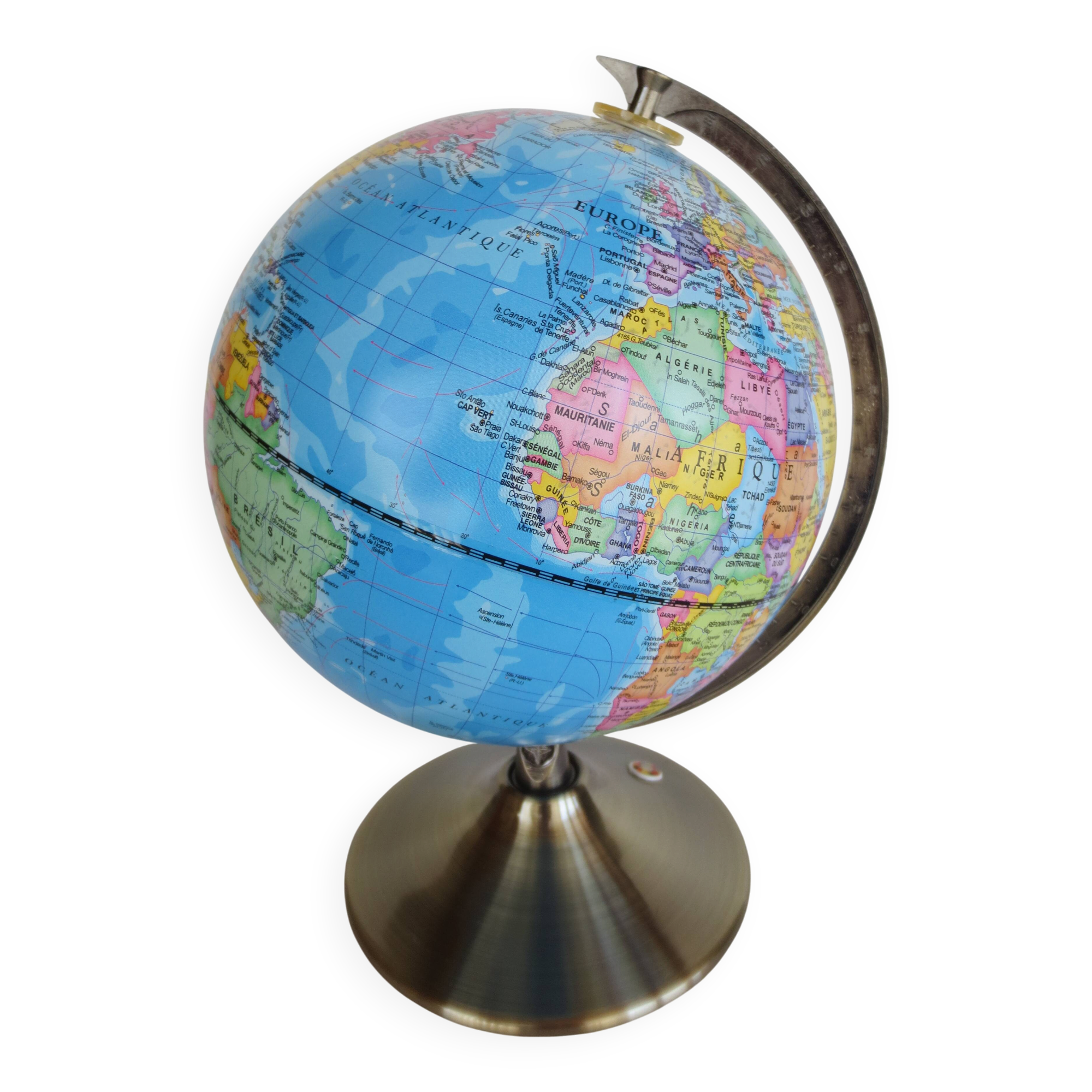 World globe: metal world map