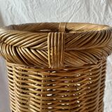 Vintage woven wicker umbrella stand