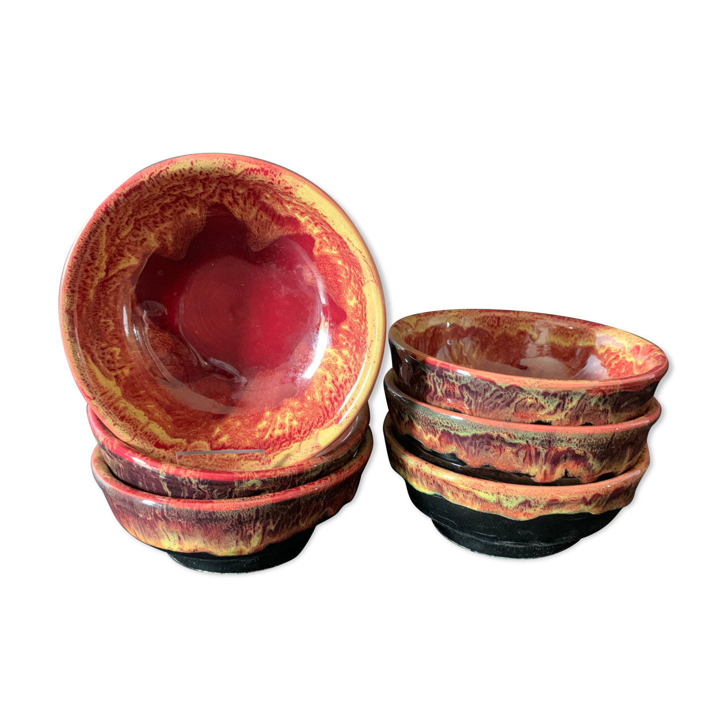 6 Morvan earthenware cups