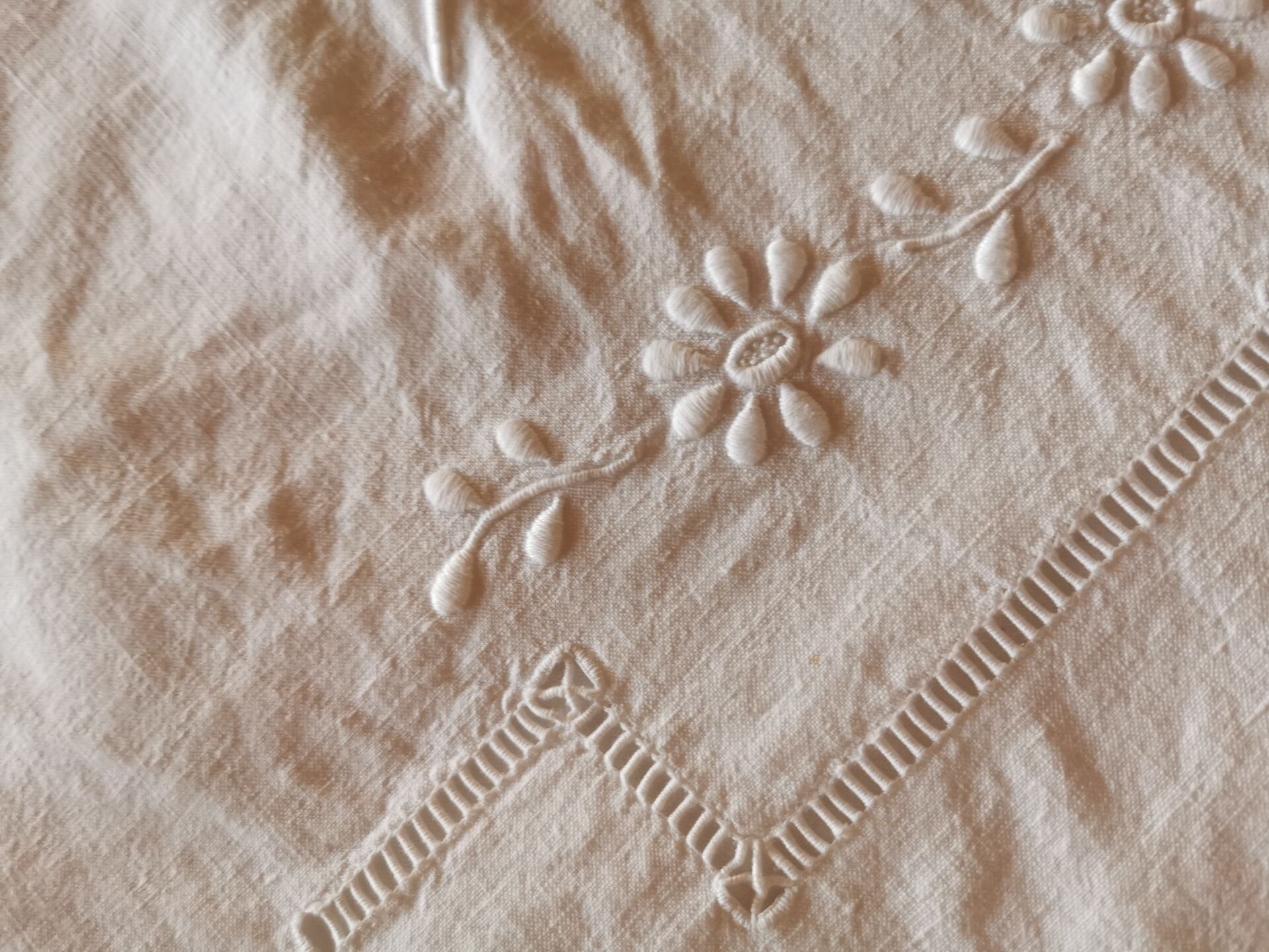 Old monogrammed fabric