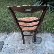 Pair of antique straw-seated chairs