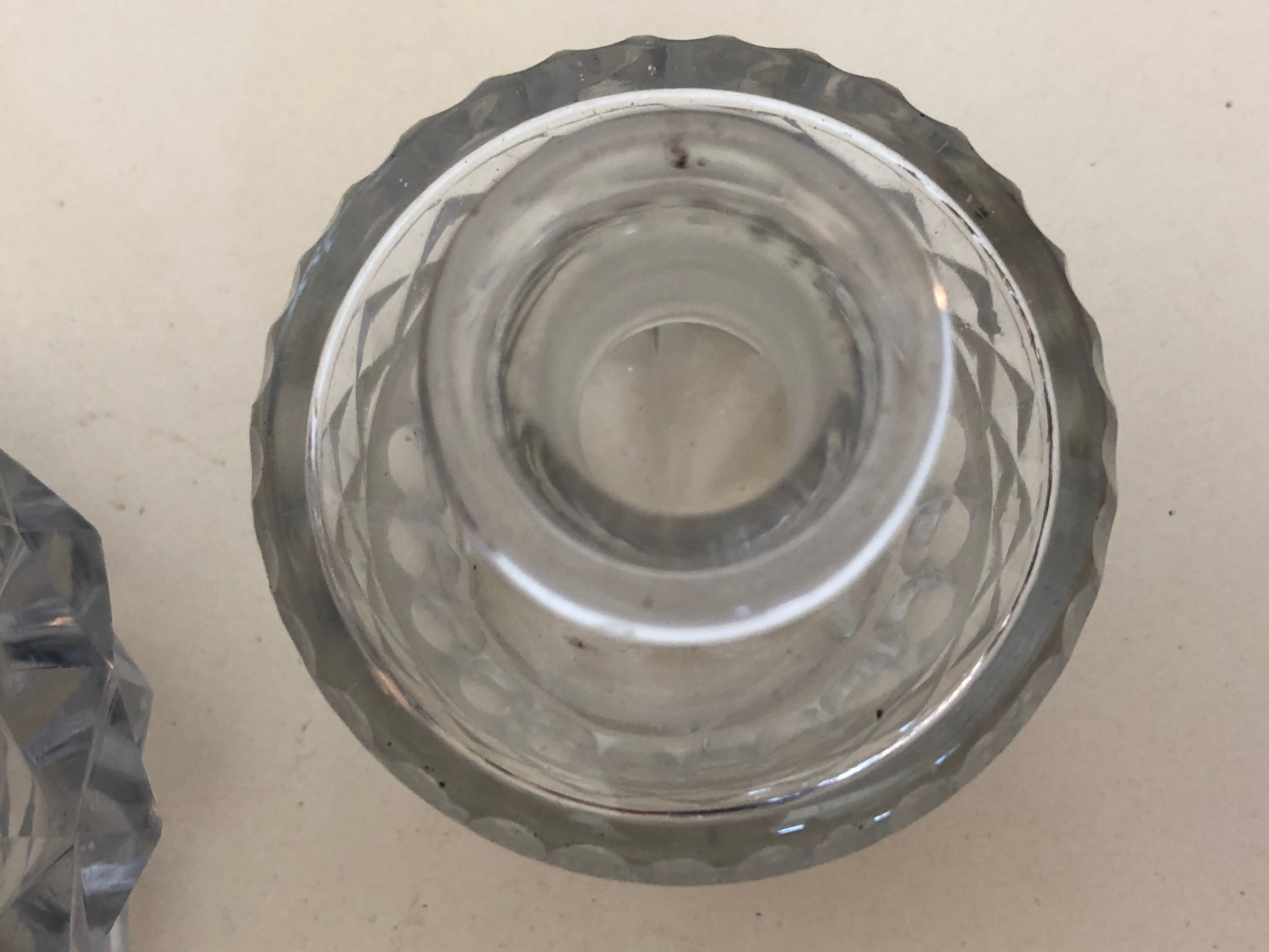 Set of 2 bottles crystal and glass