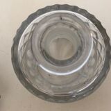 Set of 2 bottles crystal and glass