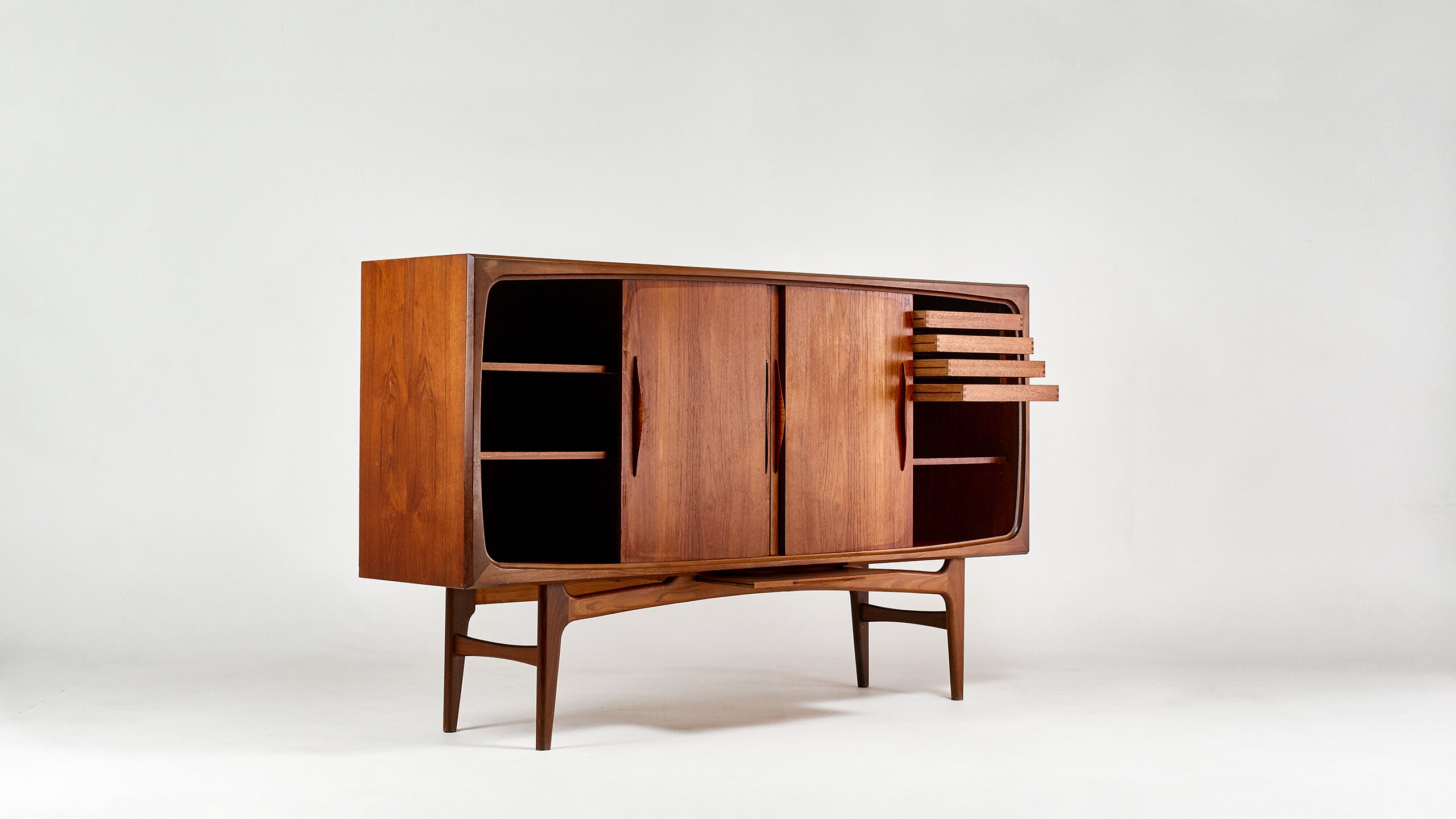 Mi-high teak sideboard, Jens Ærthøj Jensen & Tage Molholm, Denmark, 1960