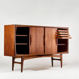 Mi-high teak sideboard, Jens Ærthøj Jensen & Tage Molholm, Denmark, 1960