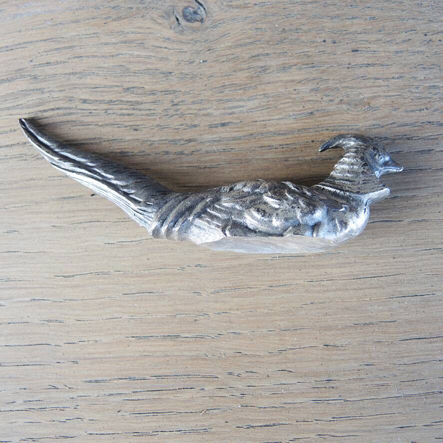 6 anciens porte-couteaux en métal faisan