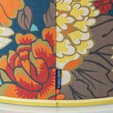 Lampe de table en céramique jaune espagnole, années 1960, abat-jour Liberty London rétro neuf