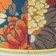 Table lamp in yellow Spanish ceramic, 1960s, new retro Liberty London shade.