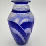 Multi-layer glass paste vase signed degue