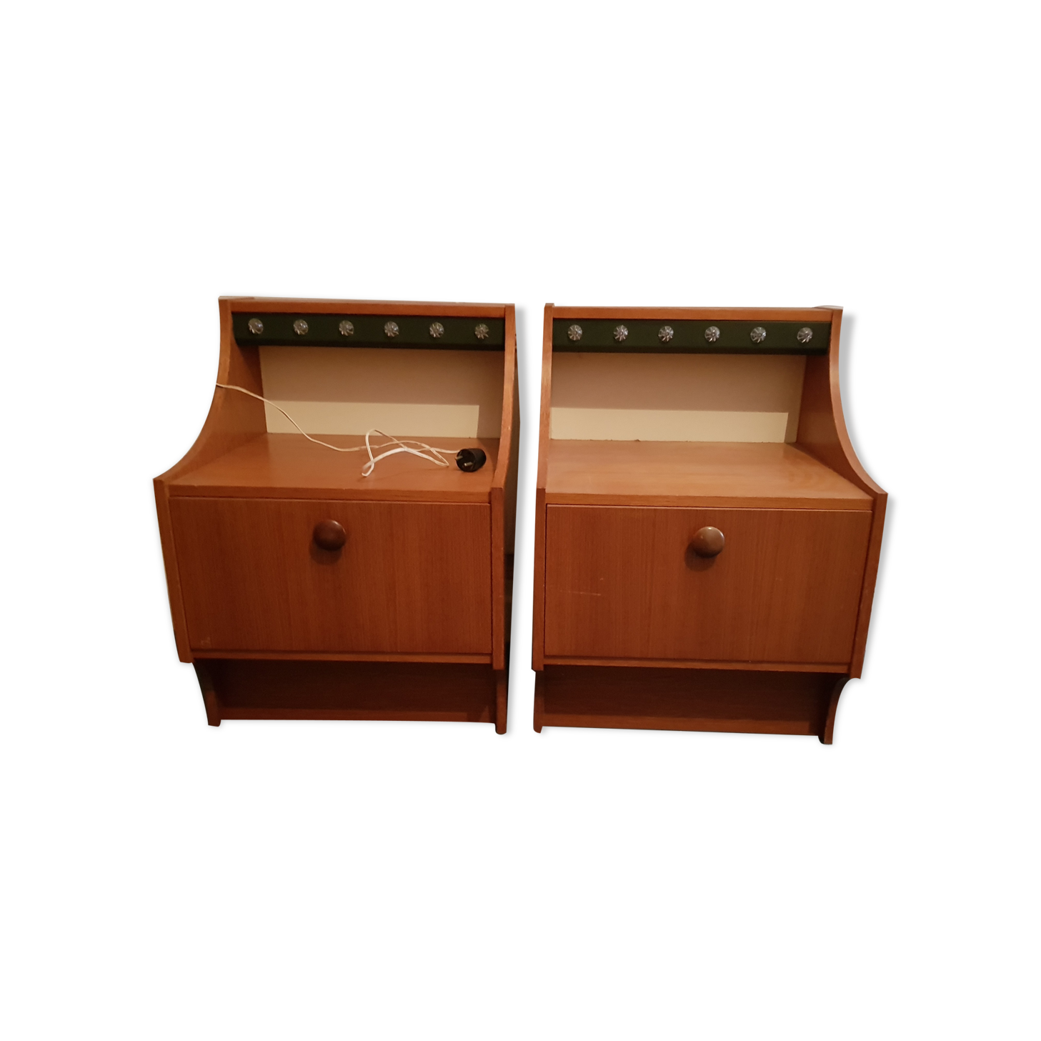 Pair of bright vintage bedside