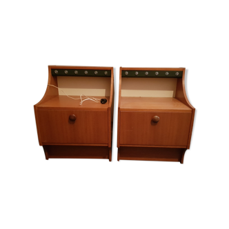 Pair of bright vintage bedside