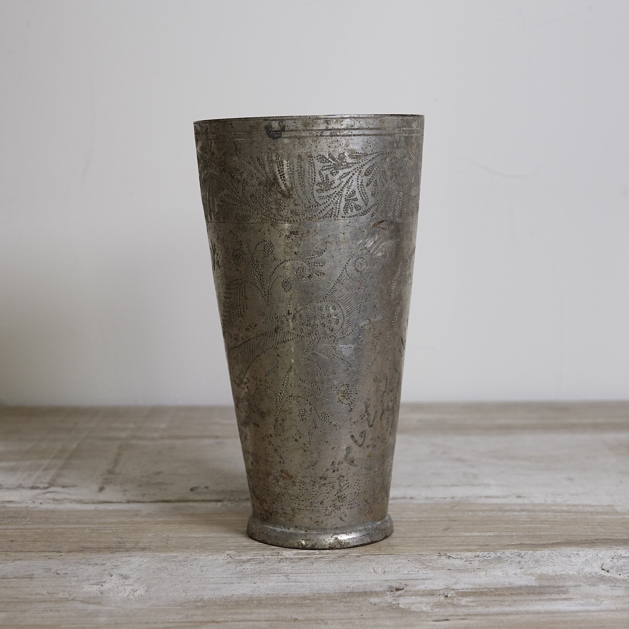 Antique brass lassi glass