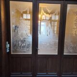 3 glass partition doors with screen printing