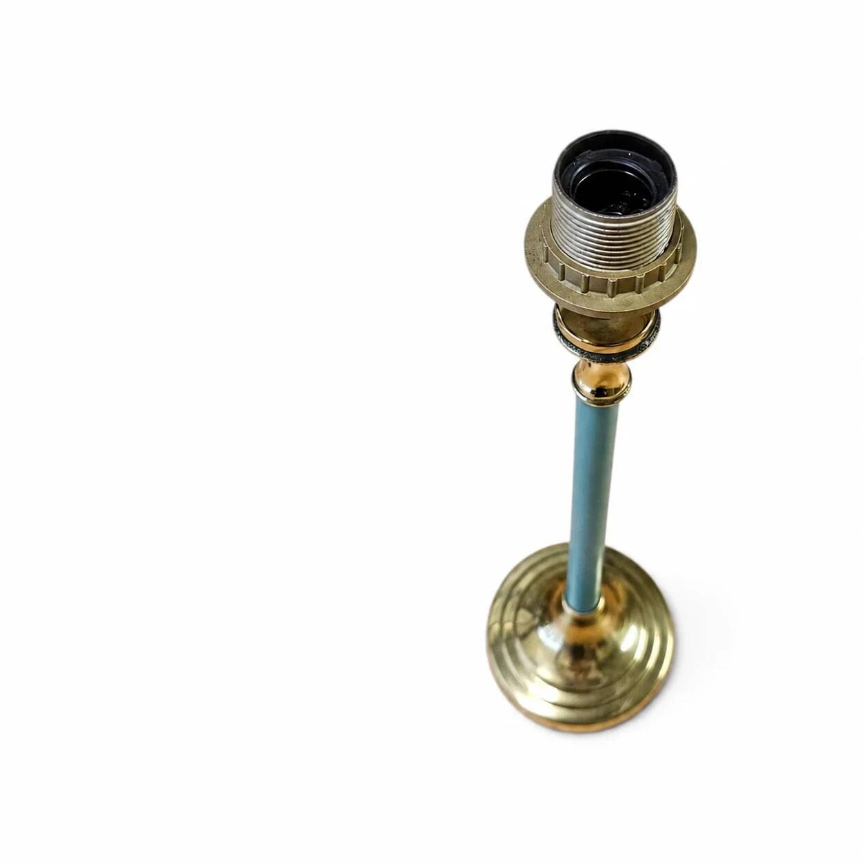 2 x brass and blue steel table lamps from Kullmann / 1970s