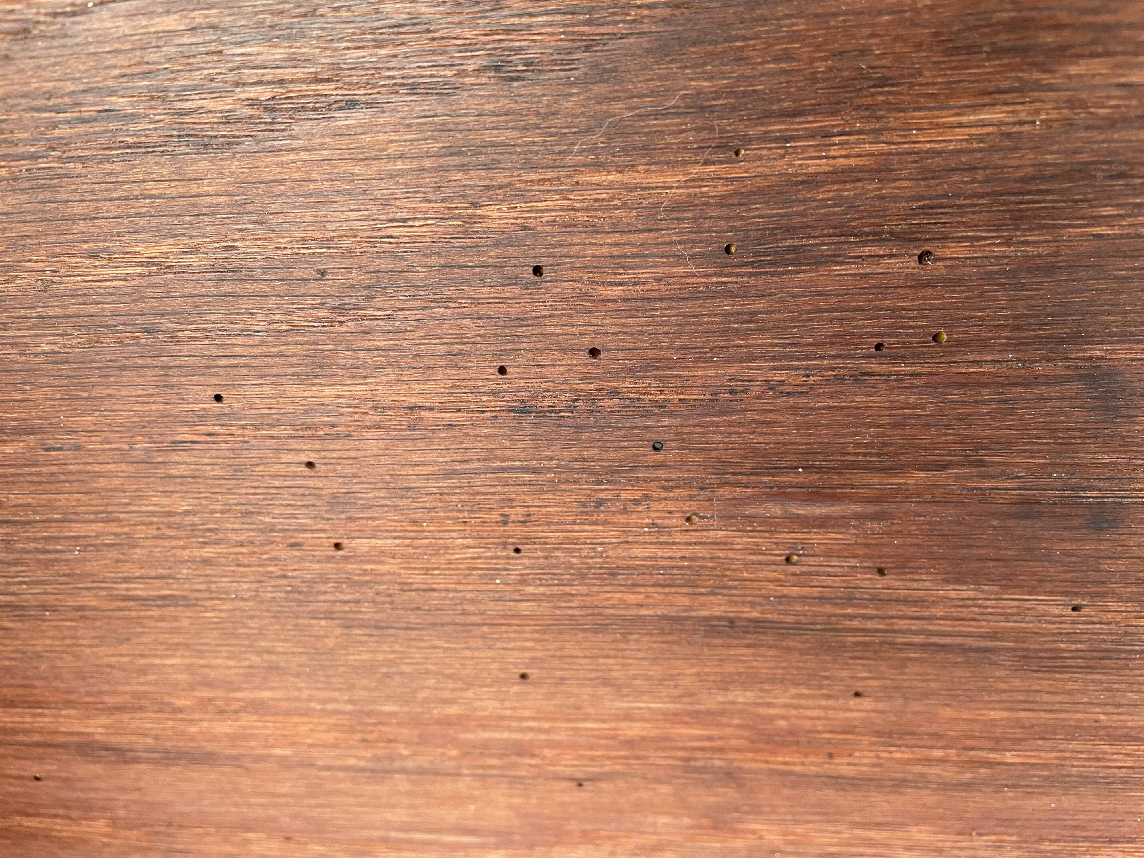 Modernist wooden desk with compass feet 1950