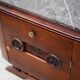 Art Deco bedside table, wood and marble deco nightstand, end of sofa, art deco