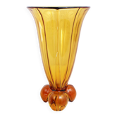 Art Deco Amber Glass Vase 1930