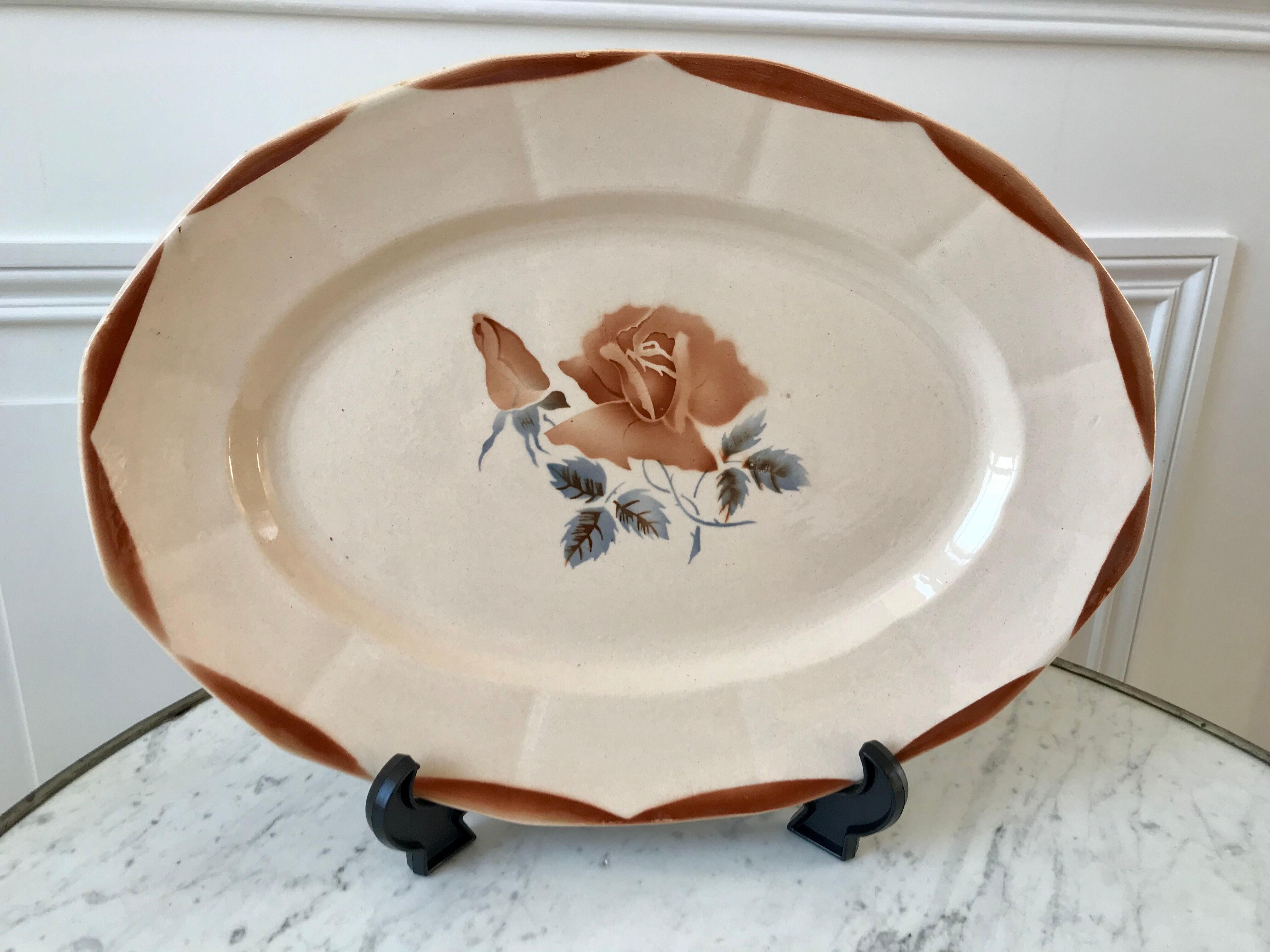 Oval dish Digoin Sarreguemines 30s