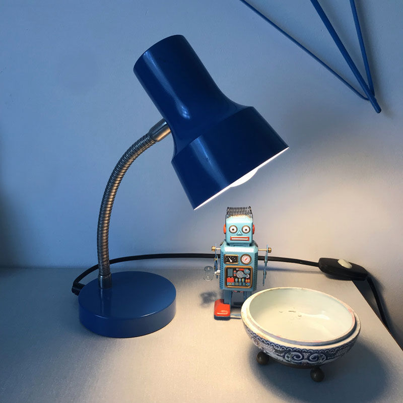 Blue desk lamp