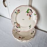 6 Terre de Fer Sarreguemines Flat Plates Rare Model from the Strasbourg Series