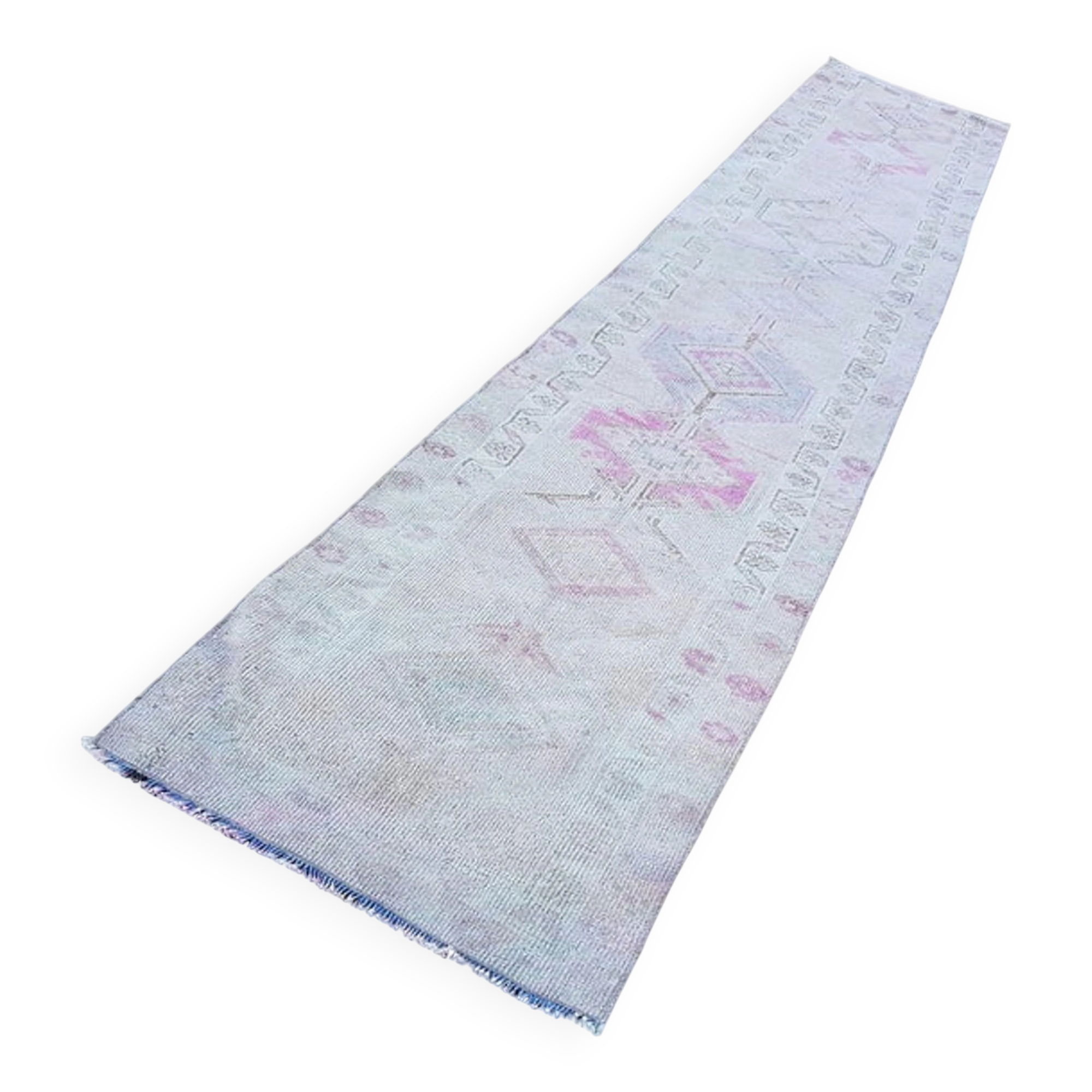 Vintage Turkish hallway rug 76x410 cm