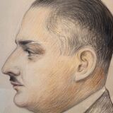 Old painting, portrait of a dandy, signed and dated 1927