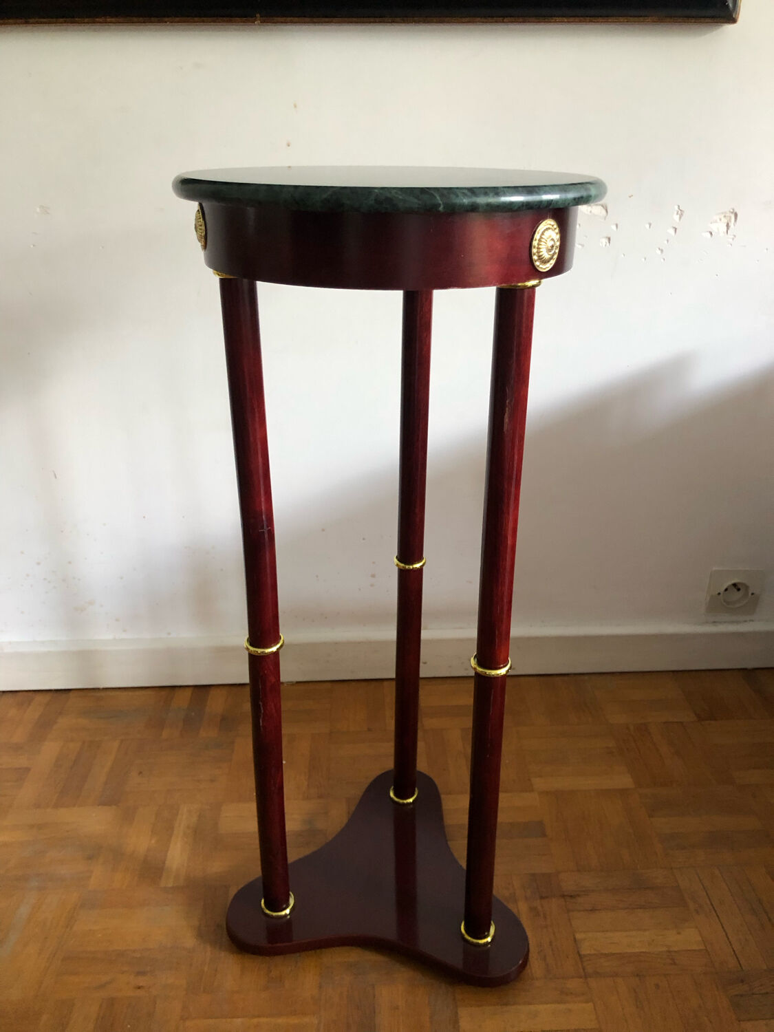 Empire style pedestal table with marble