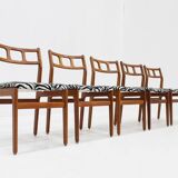 Chaises de salle à manger vintage en teck, style années 1960, lot de 5