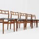 Vintage mid-century dining room chairs teak 1960s, set of 5